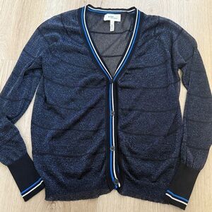 Isabel Marant Étoile Sheer Shimmer Stripe Trim Detail Cardigan Sz. 3